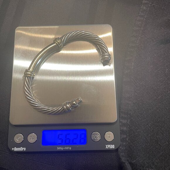 LADIES DAVID YURMAN 14KT GOLD, STERLING SILVER METRO BRACELET 56.2 GRAMS - Picture 6 of 6